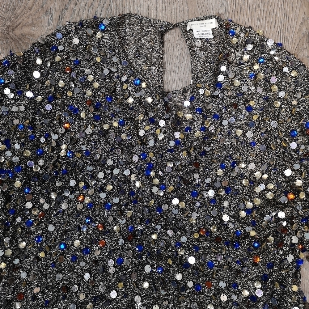 VINTAGE Dries Van Noten Luxury Sheer Knit Sparkle Sweater ***HOST PICK*** - Picture 9 of 14
